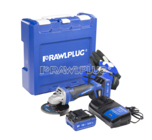RAWLPLUG R-PAG180-XL2 AKUMULATOROWA SZLIFIERKA KĄTOWA RAWLGRINDER 18V 125mm ZESTAW 2LATA GWARANCJI